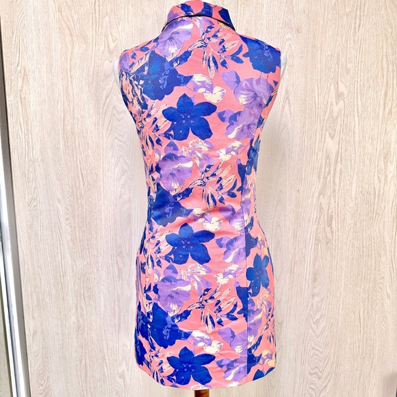 Elliat Pink, Blue & Purple Tropical floral print Sleeveless Blazer Mini Dress S - Picture 2 of 9